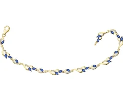 Apart Bransoletka z żółtego złota z diamentami i szafirami syntetycznymi - 18 cm - próba 375< Wszystkie