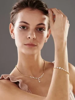 Discount Apart Bransoletka z żółtego złota z brylantami - 18 cm - 0,97 ct - próba 585