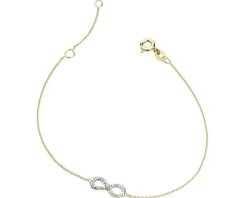 Sale Apart Bransoletka z żółtego złota z diamentami - nieskończoność - 0,02 ct - próba 375