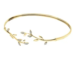 Apart Bransoletka z żółtego złota z diamentami - liście - 0,03 ct - próba 375< Wszystkie