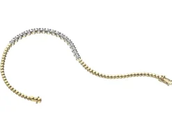 Clearance Apart Bransoletka z żółtego złota z brylantami - 19 cm - 0,32 ct - próba 585