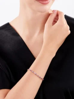 Apart Bransoletka z żółtego złota z brylantem, kamieniami szlachetnymi i ozdobnymi - 18 cm - próba 585< Bransoletki Z Diamentami