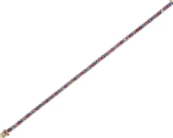 Apart Bransoletka z żółtego złota z brylantem, kamieniami szlachetnymi i ozdobnymi - 18 cm - próba 585< Bransoletki Z Diamentami