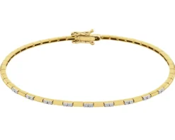 Clearance Apart Bransoletka z żółtego złota z brylantami - 19 cm - 0,12 ct - próba 585
