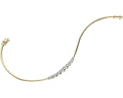 Online Apart Bransoletka z żółtego złota z brylantami - 19 cm - 0,21 ct - próba 585