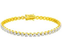 Apart Bransoletka z żółtego złota z brylantami laboratoryjnymi - 18 cm - 3,00 ct - próba 750