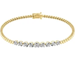 Apart Bransoletka z żółtego złota z brylantami - 19 cm - 0,30 ct - próba 585< Bransoletki Z Diamentami