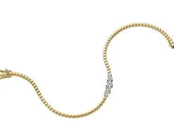 Outlet Apart Bransoletka z żółtego złota z brylantami - 18 cm - 0,11 ct - próba 585