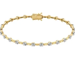 Apart Bransoletka z żółtego złota z brylantami - 18 cm - 0,48 ct - próba 585< Bransoletki Z Diamentami