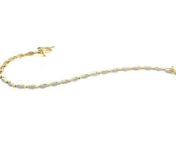Outlet Apart Bransoletka z żółtego złota z diamentami - 18 cm - 0,34 ct - próba 375