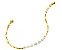 Outlet Apart Bransoletka z żółtego złota z brylantami - 18 cm - 0,83 ct - próba 585