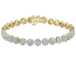 Online Apart Bransoletka z żółtego złota z brylantami laboratoryjnymi - 18 cm - 5,67 ct - próba 585