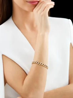 Clearance Apart Bransoletka z żółtego złota z diamentami - 19 cm - 0,87 ct - próba 585