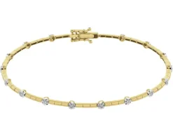 Sale Apart Bransoletka z żółtego złota z brylantami - 19 cm - 0,15 ct - próba 585