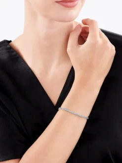 Best Apart Bransoletka z żółtego złota z brylantem i topazami London Blue - 18 cm - próba 585