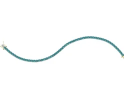 Best Apart Bransoletka z żółtego złota z brylantem i topazami London Blue - 18 cm - próba 585