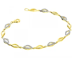 Sale Apart Bransoletka z żółtego złota z diamentami - 19 cm - 0,14 ct - próba 585