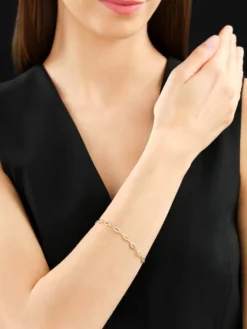 Sale Apart Bransoletka z żółtego złota z diamentami - 19 cm - 0,14 ct - próba 585