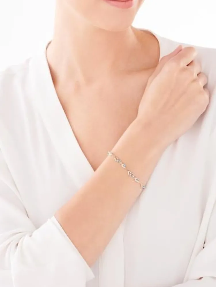 Sale Apart Bransoletka z żółtego złota z diamentami i topazami - 18 cm - próba 375