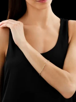 Discount Apart Bransoletka z żółtego złota z brylantami - 18 cm - 0,16 ct - próba 585