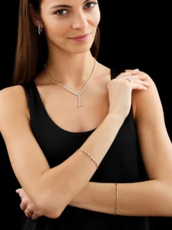 Discount Apart Bransoletka z żółtego złota z brylantami - 18 cm - 0,16 ct - próba 585