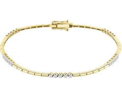 Best Apart Bransoletka z żółtego złota z brylantami - 19 cm - 0,15 ct - próba 585