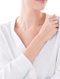Apart Bransoletka z żółtego złota z diamentami - nieskończoność, serce, EKG serca - 0,01 ct - próba 375