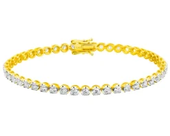 Online Apart Bransoletka z żółtego złota z brylantami laboratoryjnymi - 19 cm - 3,00 ct - próba 750