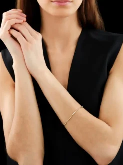 Discount Apart Bransoletka z żółtego złota z brylantami - 18 cm - 0,29 ct - próba 585