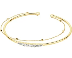 Hot Apart Bransoletka z żółtego złota z brylantami - 0,08 ct - próba 375