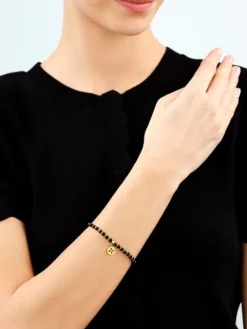 Outlet Artelioni Bransoletka ze stali szlachetnej z onyksami