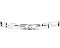 Online Karl Lagerfeld Bransoletka ze stali szlachetnej z cyrkoniami -