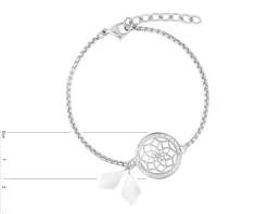 Clearance Elixa Bransoletka ze stali szlachetnej z kryształami - łapacz snów