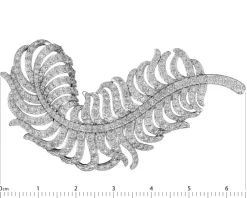 Apart Broszka z białego złota z brylantami - piórko - 5,15 ct - próba 750< Broszki Z Diamentami