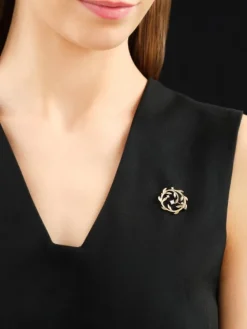Apart Broszka z żółtego złota z brylantami - liście - 0,05 ct - próba 585< Wszystkie