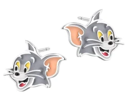 Outlet Apart Kolczyki srebrne z emalią - Tom and Jerry, Tom, Warner Bros. Discovery
