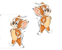 Discount Apart Kolczyki srebrne z emalią -  Tom and Jerry, Jerry, Warner Bros. Discovery