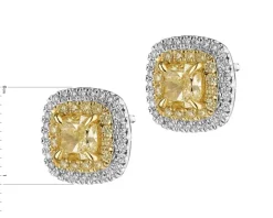 Apart Kolczyki z białego i żółtego złota z diamentami - VS1-VS2/Fancy Light Yellow - 2,61 ct - próba 750< Kolczyki Z Diamentami