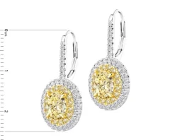 Apart Kolczyki z białego i żółtego złota z diamentami - VS2/Fancy Light Yellow - 2,70 ct - próba 750< Kolczyki Z Diamentami