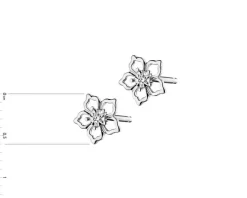 Online Apart Kolczyki z białego złota z diamentami - kwiaty - 0,006 ct - próba 585