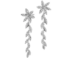 Apart Kolczyki z białego złota z brylantami - kwiaty - 1,00 ct - próba 585< Wszystkie