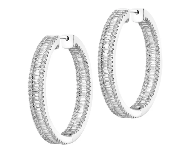 Best Apart Kolczyki z białego złota z diamentami - koła - 1,21 ct - próba 750