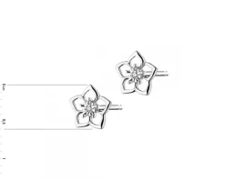 Apart Kolczyki z białego złota z diamentami - kwiaty - 0,006 ct - próba 375< Kolczyki Z Diamentami