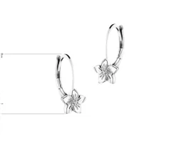 Apart Kolczyki z białego złota z diamentami - kwiaty - 0,008 ct - próba 585< Kolczyki Z Diamentami