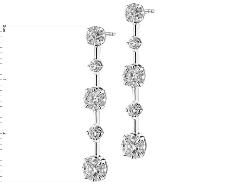 Hot Apart Kolczyki z białego złota z brylantami - 0,75 ct - próba 750