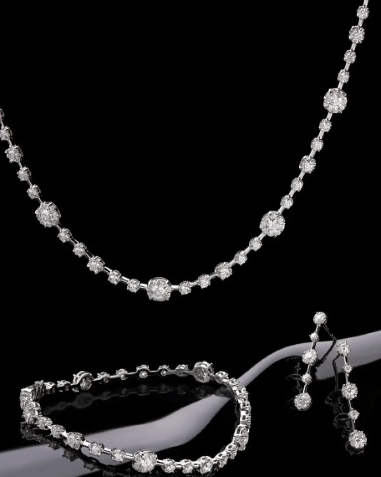 Hot Apart Kolczyki z białego złota z brylantami - 0,75 ct - próba 750