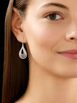 Outlet Apart Kolczyki z białego złota z brylantami - 1,01 ct - próba 585