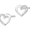 Apart Kolczyki z białego złota z diamentami - serca - 0,005 ct - próba 375< Wszystkie