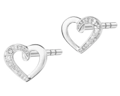 Apart Kolczyki z białego złota z diamentami - serca - 0,005 ct - próba 375< Wszystkie
