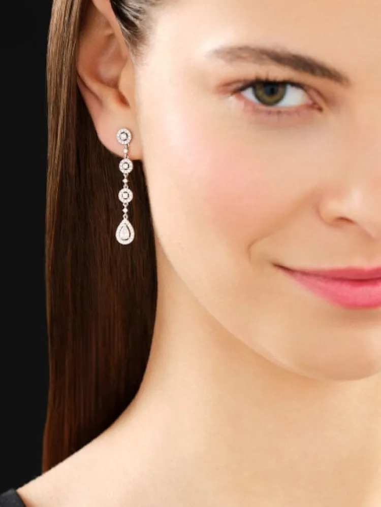 Clearance Apart Kolczyki z białego złota z diamentami - 1,30 ct - próba 585